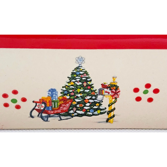 LOAF BAKING DISH-TEMP-TATIONS-Ceramic-Christmas Tree-Holiday Theme-Small - Picture 2 of 9